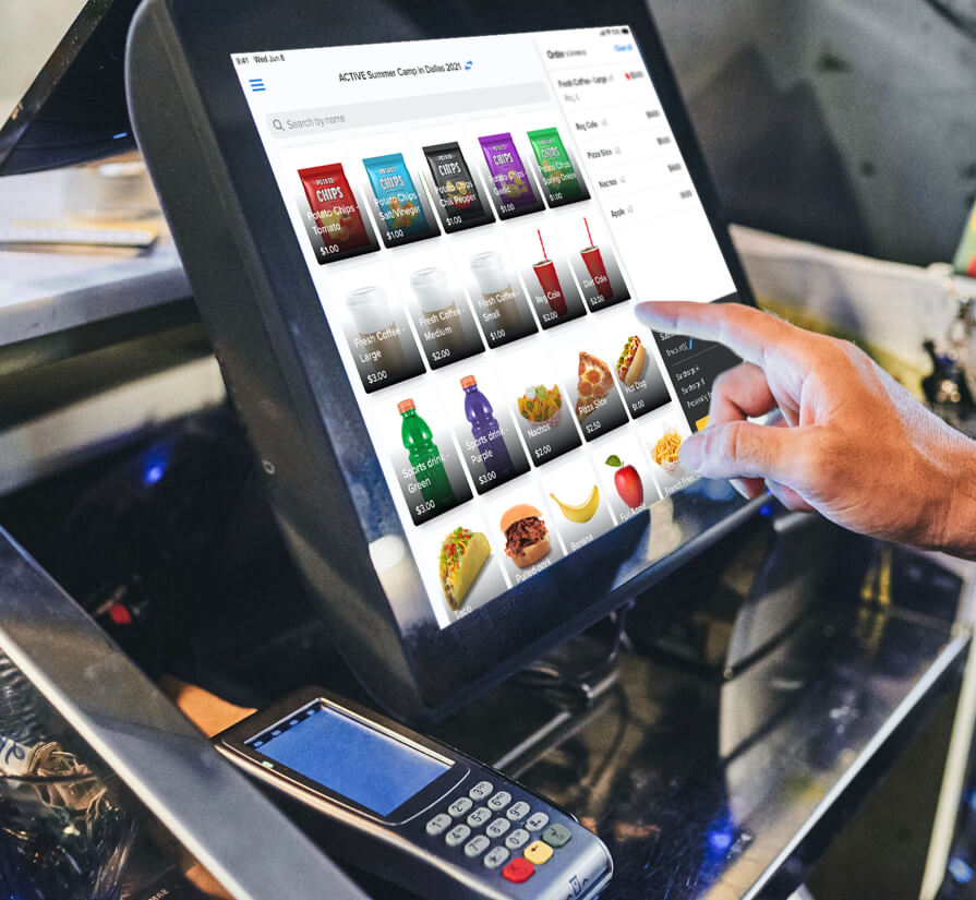 point of sale being used at concession stand at camp