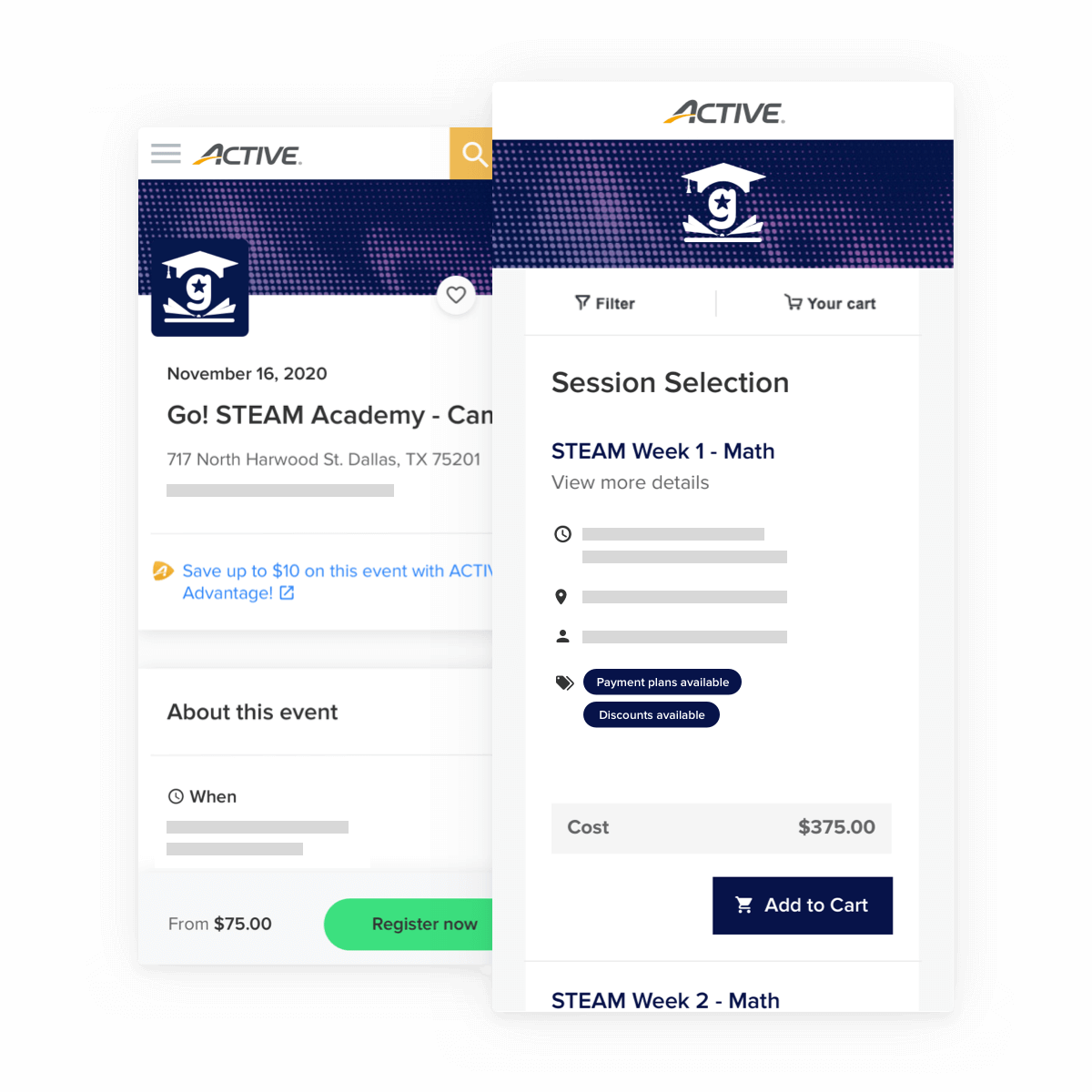 activenet registration checkout
