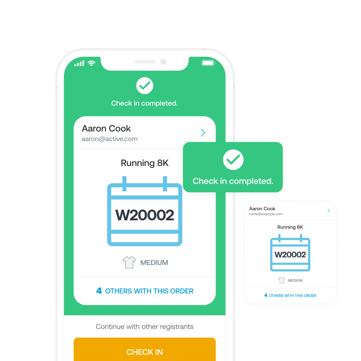 on-site app check-in on mobile phone
